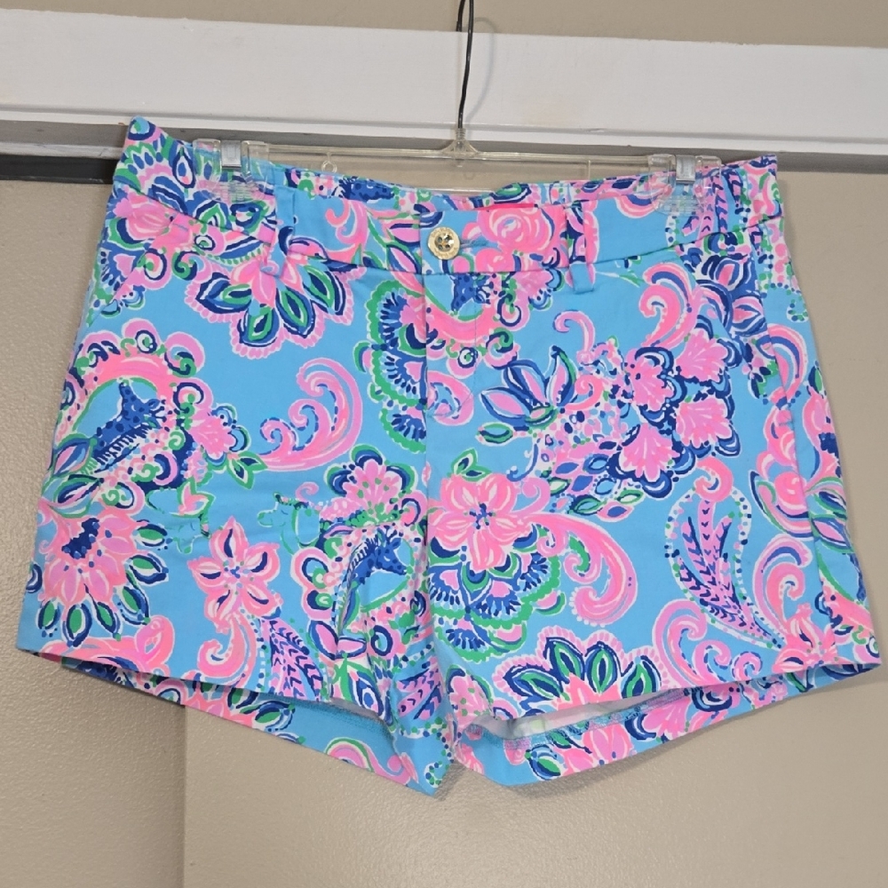 Lilly Pulitzer Blue Pink Green Paisley Print Women’s Shorts